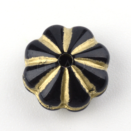 Flower Plating Acrylic Beads X-PACR-Q102-67B-1