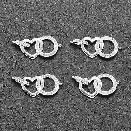 Brass Micro Pave Clear Cubic Zirconia Links Connectors ZIRC-L076-035S-1