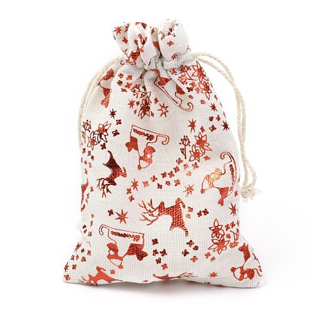 Christmas Theme Cotton Fabric Cloth Bag ABAG-H104-B18-1