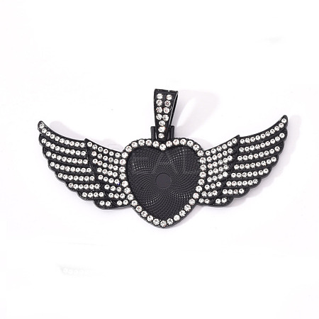 Alloy Pendant Cabochon Settings X-PALLOY-S107-002EB-RS-1