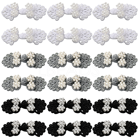 30Pcs 3 Colors Handmade Chinese Frogs Knots Buttons Sets AJEW-CY0001-48-1