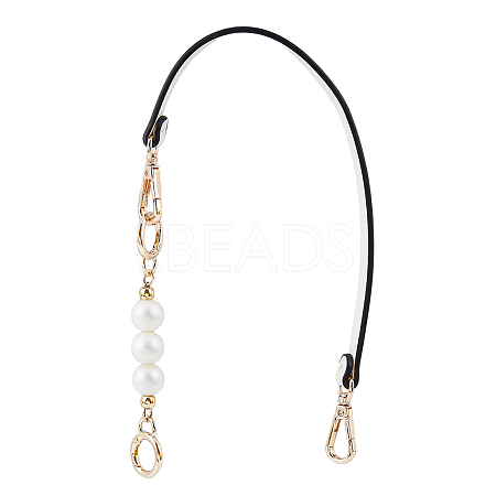 Imitation Leather Bag Straps & Plastic Imitation Pearl Beaded Extender FIND-WH0126-373B-1