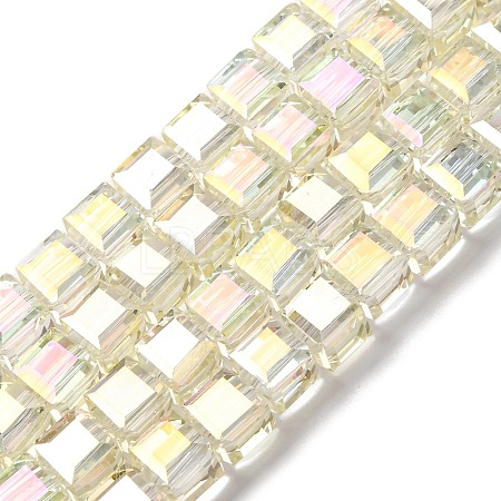 Electroplate Glass Beads Strands EGLA-H108-01A-AB07-1