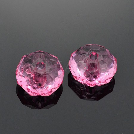 Faceted Rondelle Transparent Acrylic Beads X-PL946Y-1-1