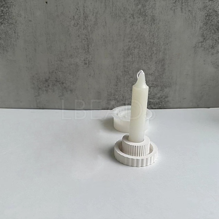 DIY Flat Round Candlestick Silicone Molds DIY-G094-01-1