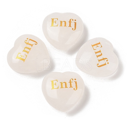 Natural Quartz Crystal Heart Engraving MBTI Figurines Statues for Home Office Desk Decorations G-K353-05M-1