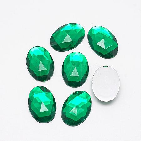 Acrylic Rhinestone Flat Back Cabochons GACR-Q011-30x40-12-1