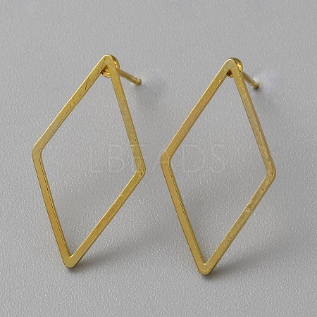 Golden Brass Hollow Geometry Stud Earrings EJEW-WH0012-127D-1