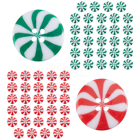 60Pcs 3 Styles Resin Buttons BUTT-ME0001-20-1