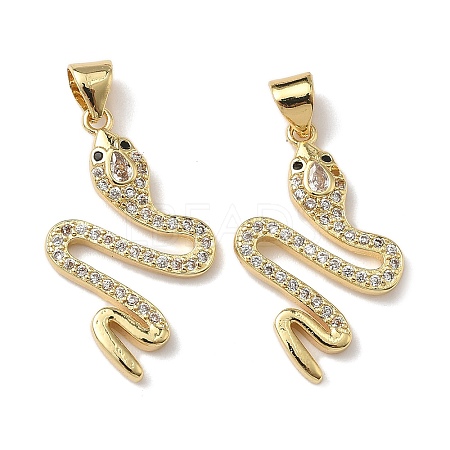 Brass Micro Pave Cubic Zirconia Pendants KK-L243-29G-09-1