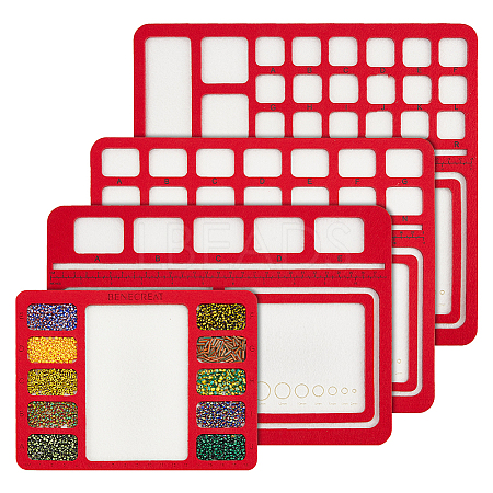 4Pcs 4 Styles Felt Bead Design Board DIY-BC0012-77-1