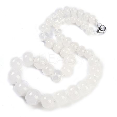 Natural Quartz Crystal Rondelle Graduated Beaded Necklaces for Women Men NJEW-K388-02E-1