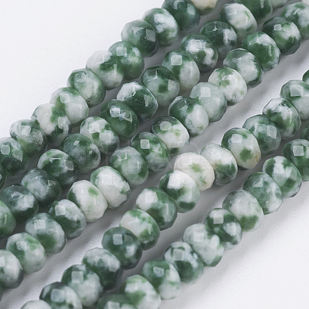 Natural Green Spot Jasper Beads Strands G-K255-07-1