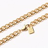 Men's Brass Cuban Link Chain Necklaces NJEW-H206-14G-1