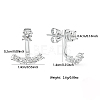 Rhodium Plated Platinum 925 Sterling Silver Micro Pave Cubic Zirconia Front Back Stud Earrings AY7937-1-4