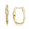 Brass Micro Pave Clear Cubic Zirconia Huggie Hoop Earring EJEW-T046-14G-NF-2