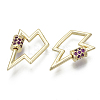 Brass Micro Pave Cubic Zirconia Screw Carabiner Lock Charms KK-R136-067C-NF-2