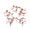 Rack Plated Brass Screw Clip-on Earring Findings KK-P169-04RG-1