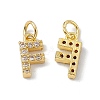 Real 18K Gold Plated Brass Micro Pave Clear Cubic Zirconia Charms KK-E068-VB452-F-1