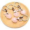 Handmade Knitting Natural Rose Quartz Pendant Keychains FIND-PW0017-04B-2