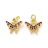 Brass Micro Pave Colorful Cubic Zirconia Charms KK-E068-VF093-2