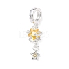 Brass Pave Gold Cubic Zirconia European Dangle Charms KK-K407-37S-01-1