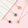 4Pcs 4 Styles Natural Amethyst & Heated Citrine & Apatite & Dyed Green Jade Copper Wire Wrapped Hexagram Pendant Brass Cable Chain Necklaces for Women NJEW-TA00258-1