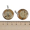 Natural Picture Jasper Flat Round Pendants G-Q188-01P-11-3