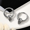 Snake Head 316 Surgical Stainless Steel Hoop Earrings EJEW-G416-41B-AS-3