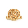 Brass Micro Pave Orange Cubic Zirconia Beads CU-CBAD306-22G-1