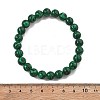 Synthetic Malachite(Dyed) Bead Stretch Bracelets BJEW-K212-B-031-3