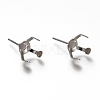 304 Stainless Steel Stud Earring Settings STAS-H130-18B-P-1