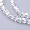 Electroplate Glass Beads Strands EGLA-D018-4x4mm-01-3