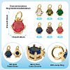 6Pcs 6 Colors Brass Pave Cubic Zirconia Pendants KK-TA0002-15-4