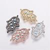 Brass Micro Pave Cubic Zirconia Links ZIRC-E114-06-1