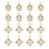 Unicraftale 16Pcs 4 Style 304 Stainless Steel Rhinestone Charms STAS-UN0055-94-1