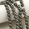 Natural Gold Pyrite/Golden Pyrite Beads Strands X-G-G459-B01-8mm-1