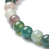 Natural Indian Agate Beaded Stretch Bracelets BJEW-D446-A-46-3