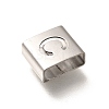 Letter Style 304 Stainless Steel Square Slide Charms STAS-L132-16C-2