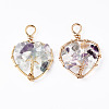 Natural Fluorite Pendants G-T131-97B-03-2