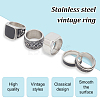 ANATTASOUL 5Pcs 5 Styles 304 Stainless Steel Sailor's Knot Rotating Finger Rings RJEW-AN0001-13-7