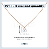 1Pc ABS Plastic Imitation Pearl Teardrop Pendant Iron Chain Necklaces NJEW-LP0009-35-2
