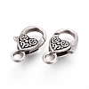 Tibetan Style Heart Lobster Claw Clasps LF014Y-TAS-NR-3