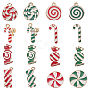 SUNNYCLUE 32Pcs 16 Style Christmas Theme Alloy Enamel Pendants ENAM-SC0003-66-1