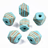 Painted Natural Wood Beads WOOD-T021-52A-06-1