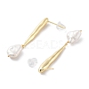 Natural Pearl Dangle Stud Earrings EJEW-P256-35G-2