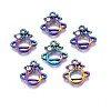 Rack Plating Rainbow Color Alloy Charms PALLOY-S180-087A-1