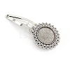 Alloy Snap Hair Clip with Blank Round Trays PW-WG38295-05-1