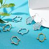 8Pcs 2 Colors 304 Stainless Steel Open Back Bezel Pendants STAS-UN0031-92-3