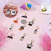 Halloween Theme Alloy Enamel Pendant Locking Stitch Markers HJEW-SW00031-3